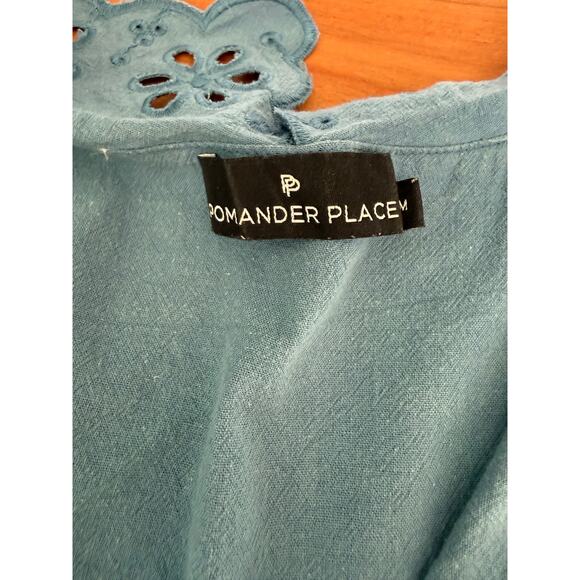 Tuckernuck x Pomander Place French Blue Kit Eyelet Drop Waist Dress Medium - Picture 8 of 8